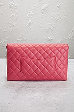 FWRD Renew Chanel Caviar Classic Flap Clutch in Pink, view 3, click to view large image.