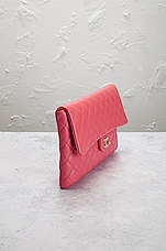FWRD Renew Chanel Caviar Classic Flap Clutch in Pink, view 4, click to view large image.
