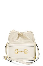 FWRD Renew Gucci Horsebit 1955 Bucket Bag in White, view 1, click to view large image.