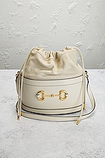 FWRD Renew Gucci Horsebit 1955 Bucket Bag in White, view 2, click to view large image.