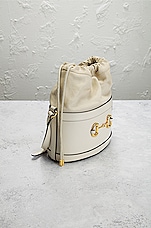 FWRD Renew Gucci Horsebit 1955 Bucket Bag in White, view 4, click to view large image.