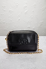 FWRD Renew Chanel Caviar Small Chain Shoulder Bag in Black, view 2, click to view large image.