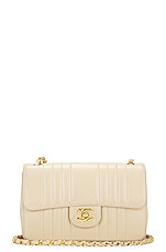 FWRD Renew Chanel Small Mademoiselle Chain Single Flap Bag in Beige, view 1, click to view large image.