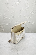 FWRD Renew Chanel Medium Classic Double Flap Tweed Shoulder Bag in Cream, view 5, click to view large image.