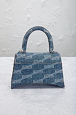 FWRD Renew Balenciaga Small Hourglass Top Handle Bag in Blue, view 3, click to view large image.