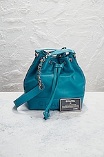 FWRD Renew Chanel Vintage Caviar Drawstring Bucket Bag in Blue, view 10, click to view large image.