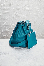 FWRD Renew Chanel Vintage Caviar Drawstring Bucket Bag in Blue, view 4, click to view large image.