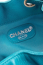 FWRD Renew Chanel Vintage Caviar Drawstring Bucket Bag in Blue, view 6, click to view large image.