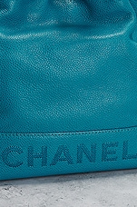 FWRD Renew Chanel Vintage Caviar Drawstring Bucket Bag in Blue, view 7, click to view large image.