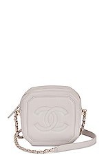 FWRD Renew Chanel 2020 Lambskin Mini CC Octagon Camera Bag in Grey, view 1, click to view large image.