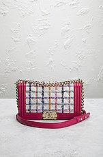 FWRD Renew Chanel Medium Tweed Boy Bag in Multi, view 2, click to view large image.