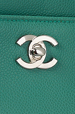 FWRD Renew Chanel Vintage Caviar CC Tote Shoulder Bag in Green, view 6, click to view large image.