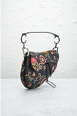 FWRD Renew Dior Floral Saddle Bag in Multi Black, view 4, click to view large image.