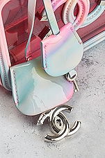 FWRD Renew Chanel 2020 Small Filigree PVC Vanity Bag in Pink, view 7, click to view large image.