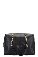 FWRD Renew Chanel Vintage Coco Chain Tote Bag in Black, view 1, click to view large image.