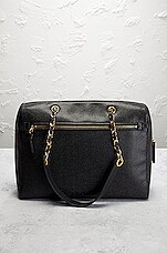 FWRD Renew Chanel Vintage Coco Chain Tote Bag in Black, view 3, click to view large image.