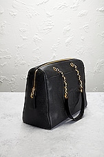 FWRD Renew Chanel Vintage Coco Chain Tote Bag in Black, view 4, click to view large image.