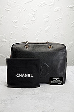 FWRD Renew Chanel Vintage Coco Chain Tote Bag in Black, view 9, click to view large image.