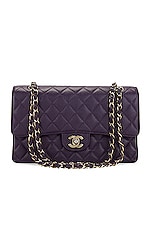 FWRD Renew Chanel Medium Caviar Classic Double Flap Shoulder Bag in Purple, view 1, click to view large image.