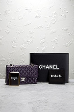 FWRD Renew Chanel Medium Caviar Classic Double Flap Shoulder Bag in Purple, view 10, click to view large image.