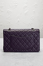 FWRD Renew Chanel Medium Caviar Classic Double Flap Shoulder Bag in Purple, view 3, click to view large image.