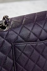 FWRD Renew Chanel Medium Caviar Classic Double Flap Shoulder Bag in Purple, view 7, click to view large image.