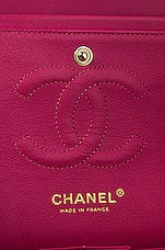 FWRD Renew Chanel Medium Lambskin Classic Double Flap Shoulder Bag in Pink, view 5, click to view large image.