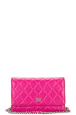 FWRD Renew Chanel Matelasse Caviar Classic Chain Wallet Bag in Pink, view 1, click to view large image.