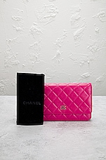 FWRD Renew Chanel Matelasse Caviar Classic Chain Wallet Bag in Pink, view 10, click to view large image.