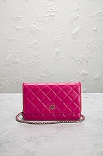 FWRD Renew Chanel Matelasse Caviar Classic Chain Wallet Bag in Pink, view 2, click to view large image.