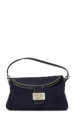 FWRD Renew Fendi Mama Baguette Shoulder Bag in Navy, view 1, click to view large image.