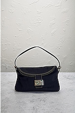 FWRD Renew Fendi Mama Baguette Shoulder Bag in Navy, view 2, click to view large image.