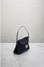 FWRD Renew Fendi Mama Baguette Shoulder Bag in Navy, view 4, click to view large image.