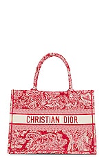 FWRD Renew Dior Book Tote Bag in Red, view 1, click to view large image.