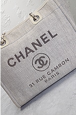 FWRD Renew Chanel Deauville Chain Tote Bag in Grey, view 6, click to view large image.