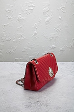 FWRD Renew Chanel Lambskin Chevron Leo Lion Flap Bag in Red, view 4, click to view large image.