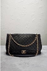 FWRD Renew Chanel Quilted Calfskin XXL Travel Flap Bag in Black, view 2, click to view large image.