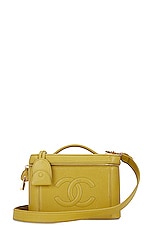 FWRD Renew Chanel Caviar 2 Way Vanity Shoulder Bag in Green, view 1, click to view large image.