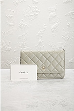FWRD Renew Chanel Lambskin Wallet On Chain in Gray, view 10, click to view large image.