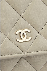 FWRD Renew Chanel Lambskin Wallet On Chain in Gray, view 5, click to view large image.