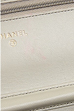 FWRD Renew Chanel Lambskin Wallet On Chain in Gray, view 9, click to view large image.