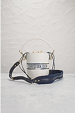 FWRD Renew Dior Calfskin 2 Way Bucket Bag in White, view 2, click to view large image.