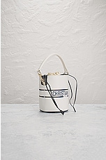 FWRD Renew Dior Calfskin 2 Way Bucket Bag in White, view 4, click to view large image.