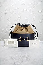 FWRD Renew Gucci Horsebit 1955 Bucket Bag in Navy, view 10, click to view large image.