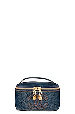 FWRD Renew Chanel Vintage Denim Timeless Vanity Bag in Blue, view 1, click to view large image.