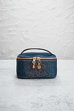 FWRD Renew Chanel Vintage Denim Timeless Vanity Bag in Blue, view 2, click to view large image.