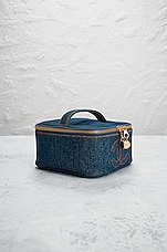 FWRD Renew Chanel Vintage Denim Timeless Vanity Bag in Blue, view 4, click to view large image.