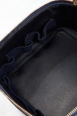 FWRD Renew Chanel Vintage Denim Timeless Vanity Bag in Blue, view 7, click to view large image.