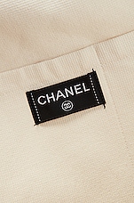 FWRD Renew Chanel Coco Printed Terry Beach Tote Bag in Multi, view 5, click to view large image.