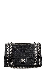 FWRD Renew Chanel 2014 Embroidery Jumbo Classic Flap Bag in Black, view 1, click to view large image.